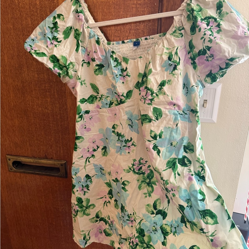 Floral Puff Sleeve Mini Dress